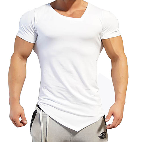 

Men's T shirt Solid Colored Short Sleeve Sports Tops Basic White Black