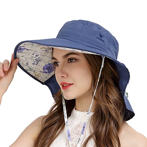 

VEPEAL Running Cap Hiking Cap Hat Wide Brim Lightweight Windproof Sunscreen UV Resistant Solid Colored Fashion POLY Chinlon Spring Summer for Women's Fishing Hiking Traveling Pink Orange Blue