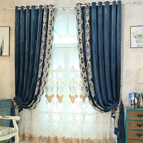 

Sheer Curtains Shades Bedroom Contemporary Cotton / Polyester Embroidery