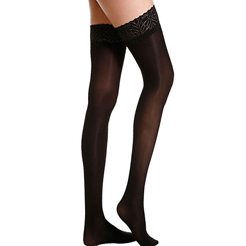 

Women's Thin Sexy Stockings - Jacquard, Lace Black One-Size / Club