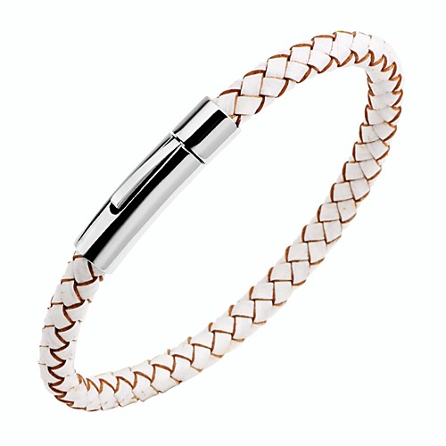 

Men's Women's Leather Bracelet Bracelet Magnetic Classic Sweet Stainless Steel Bracelet Jewelry Brown / Red / Blue For Gift Daily