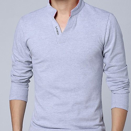 

Men's Polo Solid Colored Long Sleeve Daily Tops Active White Black Red