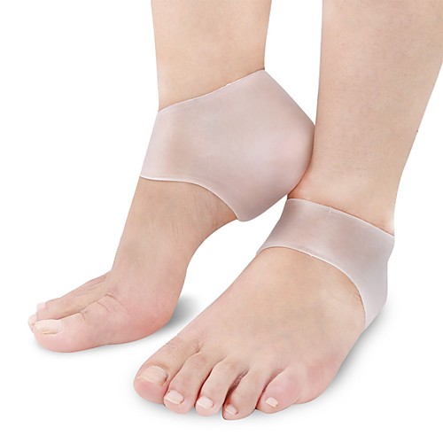 

2pcs Shock Absorption Orthotic Insole & Inserts Gel Heel White Beige