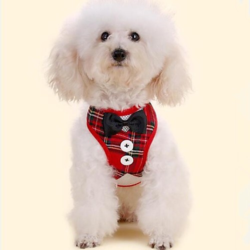 

Dog Pets Dress Leash Tuxedo Plaid / Check Classic Bowknot Animals Bow Wedding Party Dog Clothes Puppy Clothes Dog Outfits Black Red Costume for Girl and Boy Dog Fabric S M L