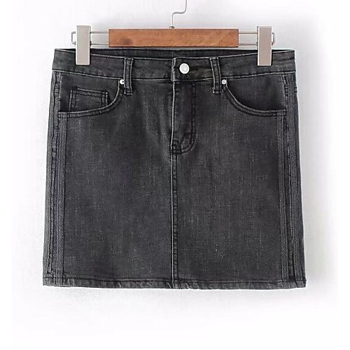 

Women's Going out Streetwear Bodycon Skirts Solid Colored High Waist Dark Gray / Mini