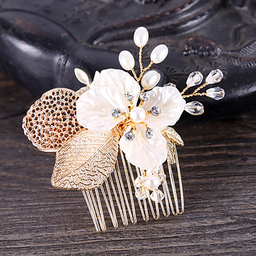 

Women's Hair Combs For Wedding Birthday Wedding Geometrical Crystal Alloy Gold 1