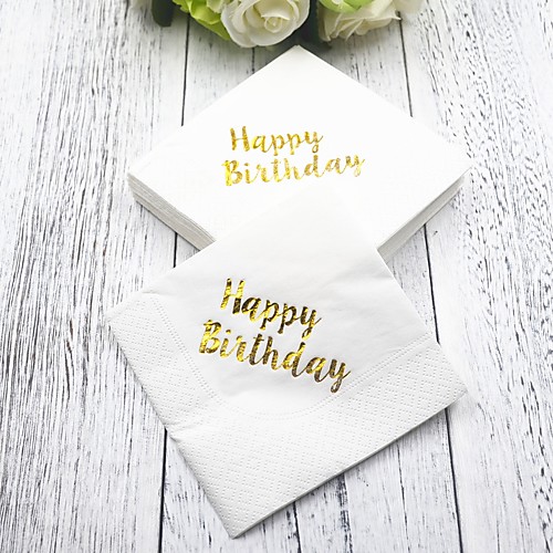 

Pure Paper Wedding Napkins - 5 pcs Dinner Napkins Birthday Classic Theme