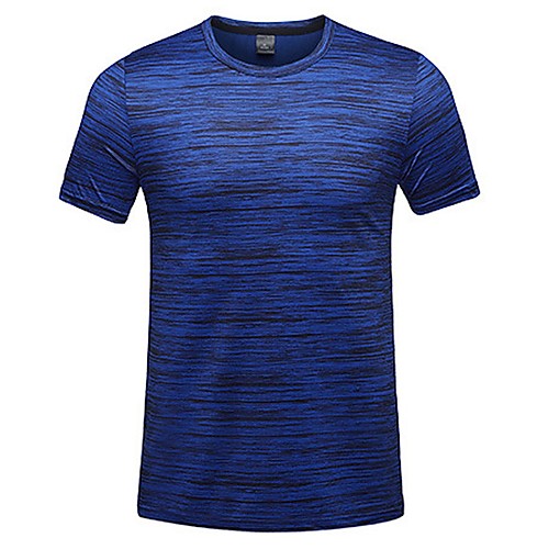 

Men's Hiking Tee shirt Short Sleeve Crew Neck Tee Tshirt Top Outdoor Breathable Quick Dry Fast Dry Ultra Light (UL) Spring Summer Polyester Patchwork Blue Grey Orange Camping / Hiking Outdoor