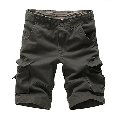 

Men's Basic Plus Size Cotton Daily Sports Shorts Tactical Cargo Pants Solid Colored Knee Length Black Yellow Army Green / Summer / Fall