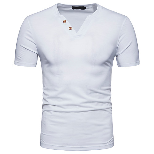 

Men's Polo Solid Colored Short Sleeve Daily Tops Cotton Streetwear White Black Light gray