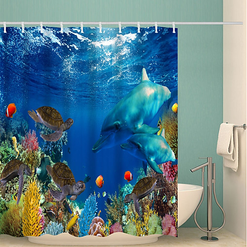 

Bathroom Shower Curtains & Hooks Classic Polyester Waterproof