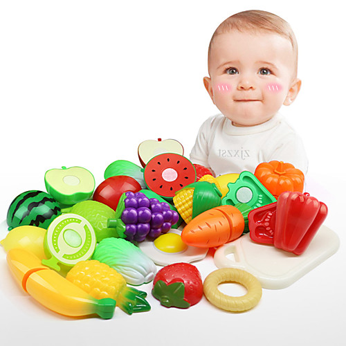 

Toy Kitchen Set Pretend Play Kitchen Sink Toy Classic Theme Fruits & Vegetables Simulation Exquisite Parent-Child Interaction Soft Plastic Kid's Unisex Toy Gift 15 pcs