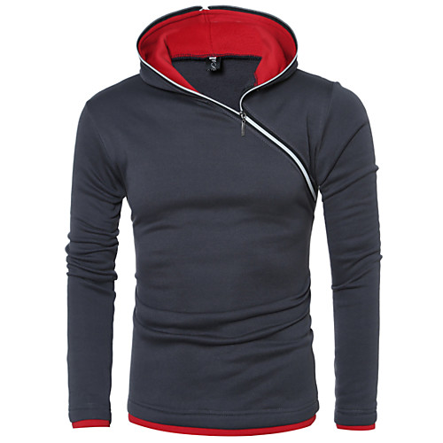 

Men's Plus Size Hoodie Zip Up Hoodie Solid Colored Hooded Daily Sports Basic Hoodies Sweatshirts Long Sleeve Black Blue Royal Blue / Spring / Fall