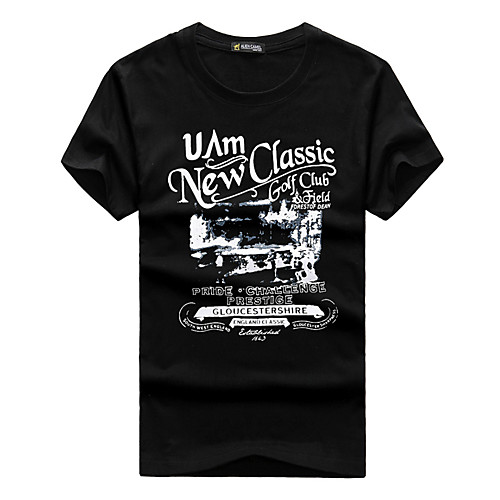 

Men's T shirt Geometric Letter Plus Size Long Sleeve Daily Tops Cotton Active Basic White Black Gray