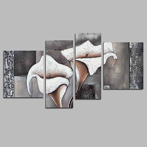 

Print Stretched Canvas Prints - Abstract Floral / Botanical Modern Four Panels Art Prints