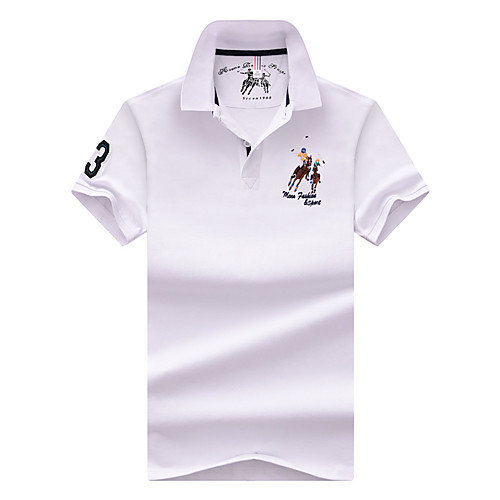 

Men's Solid Colored Horse Polo Basic Daily Work White / Black / Red / Yellow / Orange / Light Green / Navy Blue / Gray