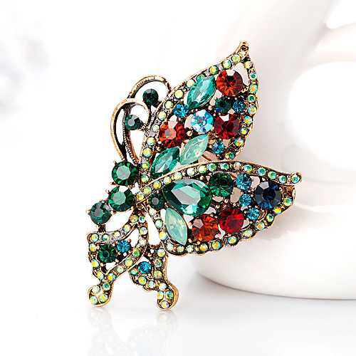 

Women's Brooches Butterfly Animal European Fashion Brooch Jewelry Dark Green For Daily Office & Career