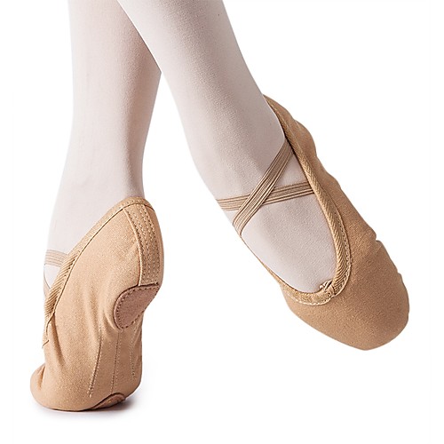 

Girls' Dance Shoes Canvas Ballet Shoes Flat Flat Heel Customizable Camel / Indoor / Practice / EU38