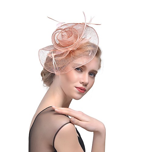 

Flax / Feathers Fascinators / Hats / Headpiece with Feather 1pc Wedding / Special Occasion Headpiece