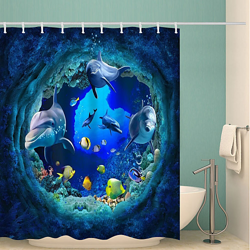 

Shower Curtains & Hooks Classic Polyester Novelty Machine Made Waterproof Bathroom