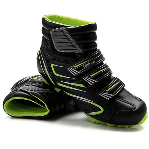 

Tiebao Mountain Bike Shoes Carbon Fiber Anti-Slip Cycling Black / Red Black / Green Men's Cycling Shoes / Breathable Mesh / Hook and Loop