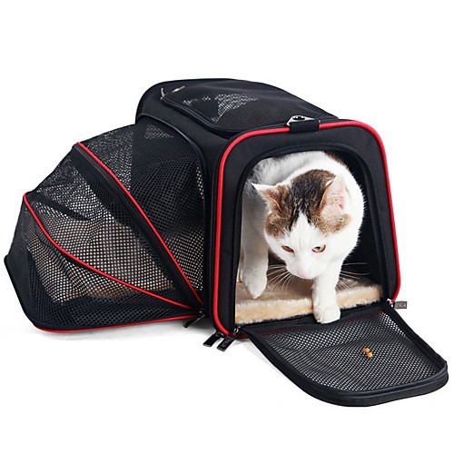 

Rodents Dog Rabbits Carrier Bag Travel Backpack Kennel & Crate Portable Breathable Multi layer Classic Oxford Cloth Medium Dog Black