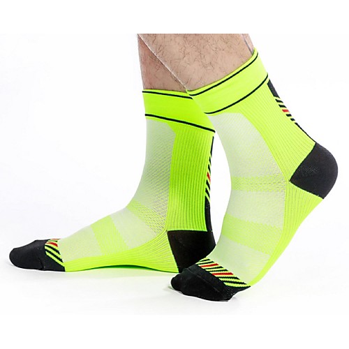 

Compression Socks Ankle Socks Athletic Sports Socks Cycling Socks Men's Cycling / Bike Bike / Cycling Quick Dry Anatomic Design Breathability 1 Pair Stripes Patchwork Nylon Spandex Elastic Black