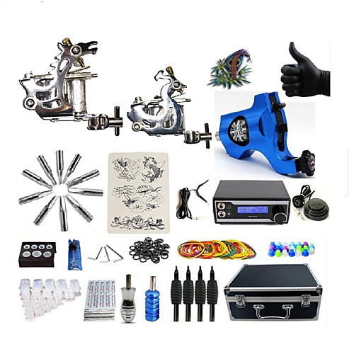 

BaseKey Professional Tattoo Kit Tattoo Machine - 3 pcs Tattoo Machines, Professional Level / Professional / Tools Aluminum Alloy 20 W LED power supply 2 steel machine liner & shader / 1 rotary