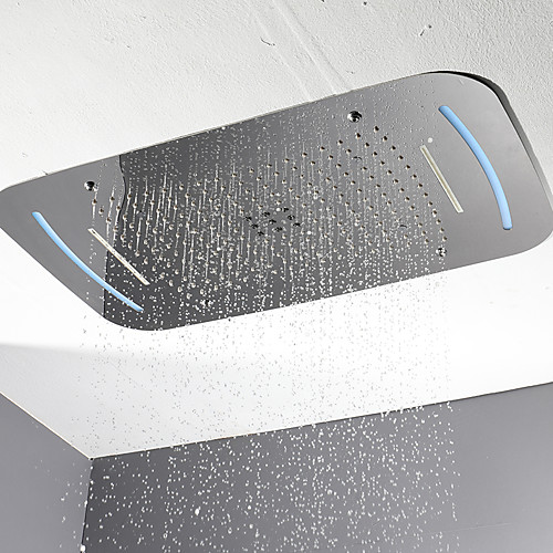 

710x430 bathroom LED shower head/SUS304/3 function rainfall waterfall curtainfall /color change by touch panel