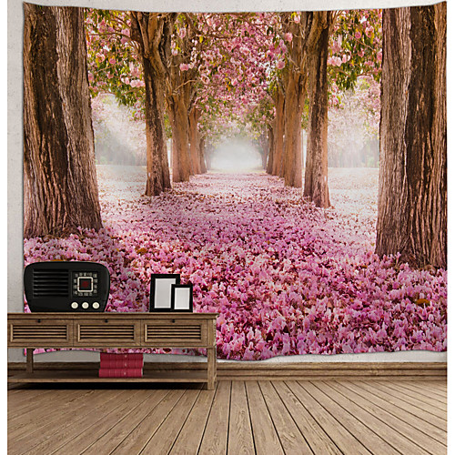 

Wall Tapestry Art Decor Blanket Curtain Picnic Tablecloth Hanging Home Bedroom Living Room Dorm Decoration Landscape Curtain Blossom Fallen Flower Tree