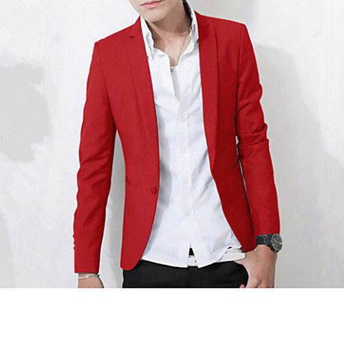 

Black / Red / Dark Red Solid Colored Slim Polyester Men's Suit / Fall / Spring / Long Sleeve / Work / Plus Size