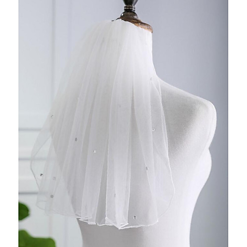 

One-tier Voiles & Sheers / Ordinary Wedding Veil Shoulder Veils with Acrylic Diamond POLY / Classic