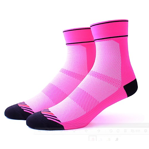 

Compression Socks Ankle Socks Athletic Sports Socks Cycling Socks Women's Cycling / Bike Bike / Cycling Quick Dry Anatomic Design Breathability 1 Pair Stripes Patchwork Nylon Spandex Elastic Black