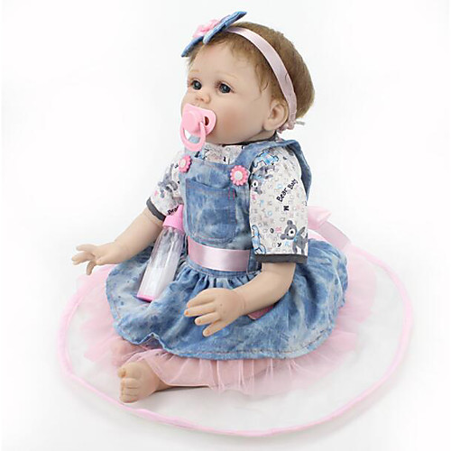 

NPKCOLLECTION 22 inch NPK DOLL Reborn Doll Baby Reborn Baby Doll Newborn lifelike Cute Hand Made Child Safe Cloth 3/4 Silicone Limbs and Cotton Filled Body 22 with Clothes and Accessories for Girls