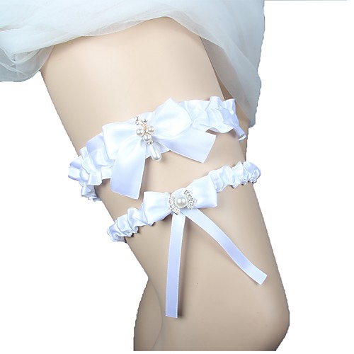 

Lace Wedding Wedding Garter With Rhinestone / Satin Bow Garters / Unique Wedding Décor Wedding / Wedding Party