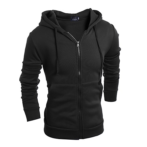 

Men's Hoodie Solid Colored Hooded Daily Basic Hoodies Sweatshirts Long Sleeve White Black Blue / Spring / Fall