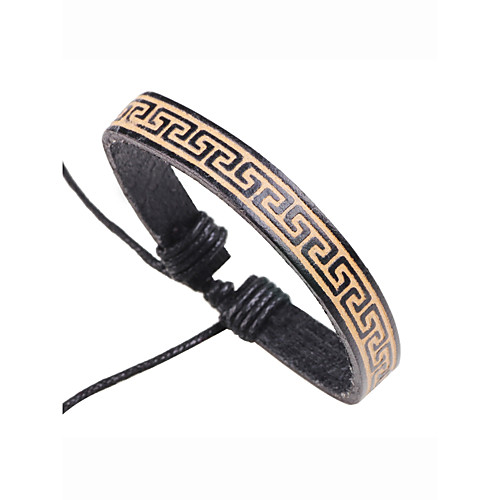 

Men's Women's Leather Bracelet Bracelet Vintage Ethnic Leather Bracelet Jewelry Black / Light Yellow / Brown For Street Club