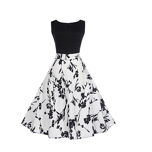 

Women's Shift Dress Knee Length Dress Black Long Sleeve Solid Colored Pleated Spring Round Neck Cotton S M L XL XXL