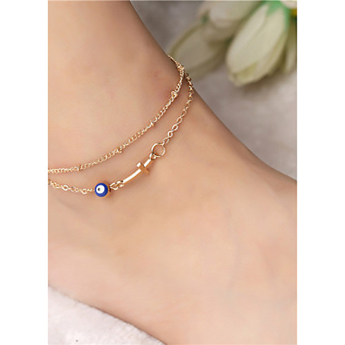 

Anklet Ladies Vintage Women's Body Jewelry For Daily Holiday Sideways Cross Alloy Cross Gold