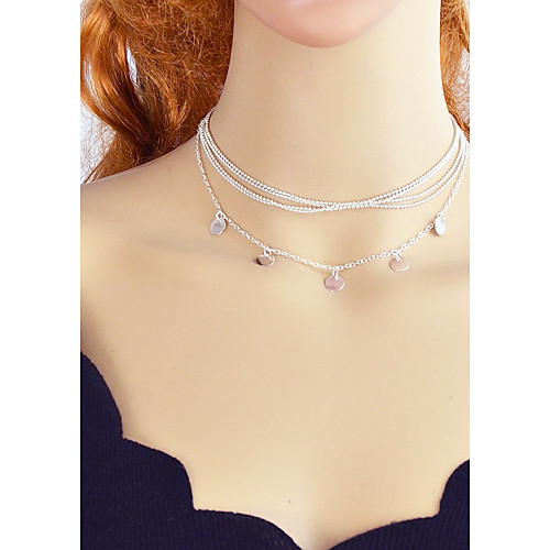 

Layered Necklace Ladies Alloy Gold Silver 43 cm Necklace Jewelry For Party / Evening School