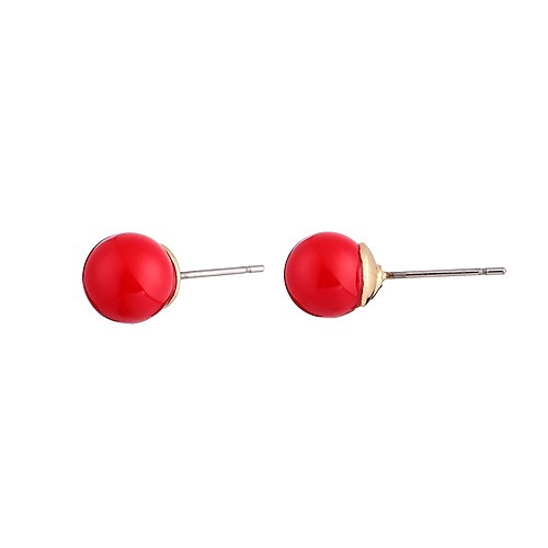 

Women's Pearl Stud Earrings Dainty Ladies Classic Pearl Earrings Jewelry Red For Gift School