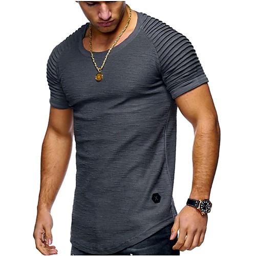 

Men's T shirt Solid Colored Plus Size Short Sleeve Sports Tops Cotton Basic Streetwear White Black Green