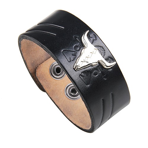 

Men's Leather Bracelet Vintage Punk Rock Leather Bracelet Jewelry Black / Brown For Street Club