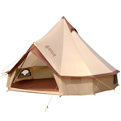 

8 person Bell Tent Glamping Tent Outdoor Windproof Rain Waterproof Professional Single Layered Camping Tent >3000 mm for Camping / Hiking / Caving Traveling Cotton 400400250 cm