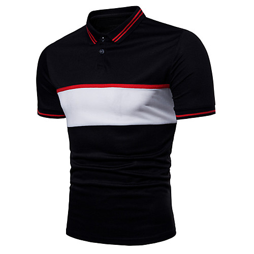 

Men's T shirt Color Block Plus Size Short Sleeve Daily Tops Cotton Basic White Black Navy Blue
