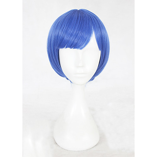 

Synthetic Wig Straight Bob Wig Short Blue Synthetic Hair Women's Natural Hairline Blue