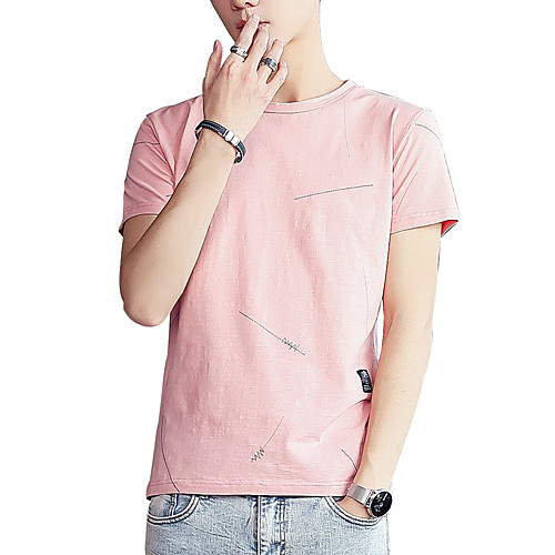 

Men's T shirt Solid Colored Print Short Sleeve Daily Tops Cotton Basic Streetwear White Black Blue
