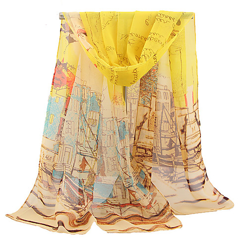 

Women's Basic Chiffon Rectangle Scarf - Print Mesh