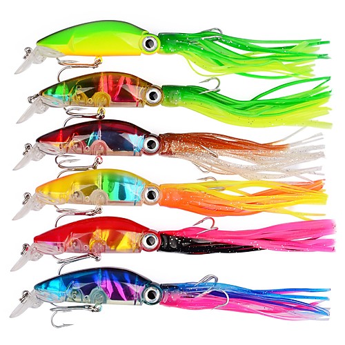 

6 pcs Fishing Lures Hard Bait Trolling Lure Octopus Outdoor Sports & Outdoors Octupus Sinking Fast Sinking Bass Trout Pike Sea Fishing Bait Casting Spinning ABS / Jigging Fishing / Freshwater Fishing