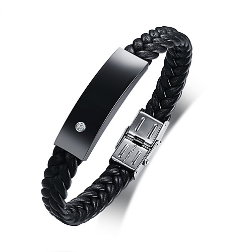 

Men's Leather Bracelet Fashion Leather Bracelet Jewelry Black For Daily School